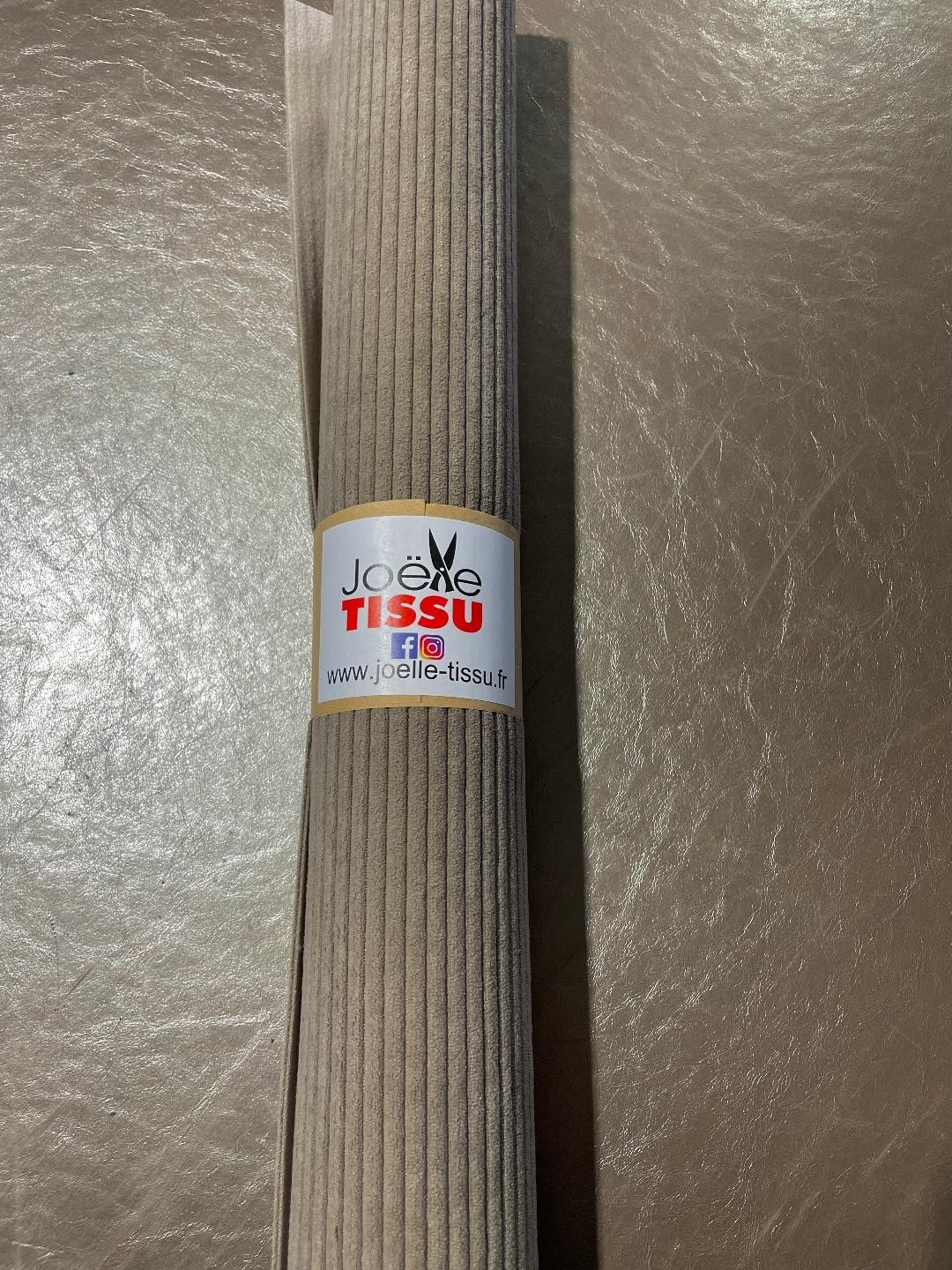 Coupon velours cottelé - Gris