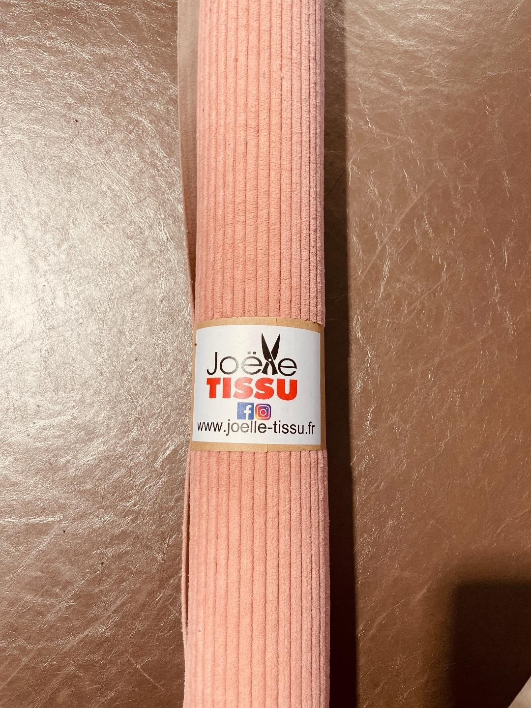 Coupon velours cottelé - Rose