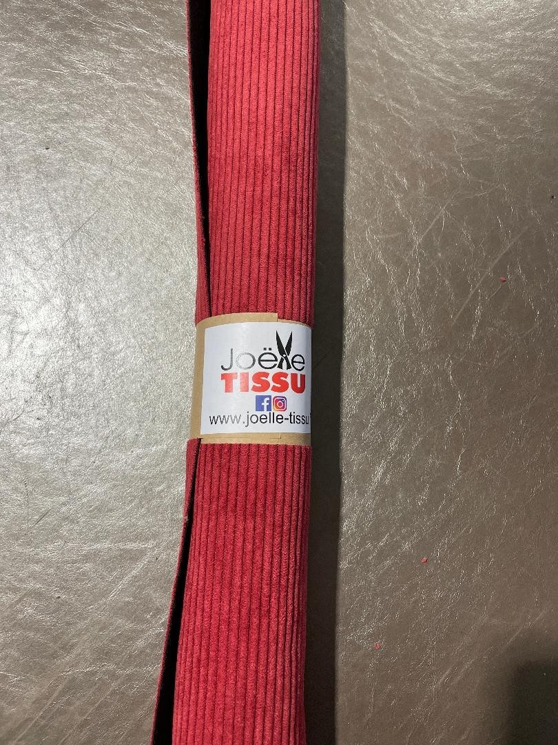 Coupon velours cottelé - Rouge