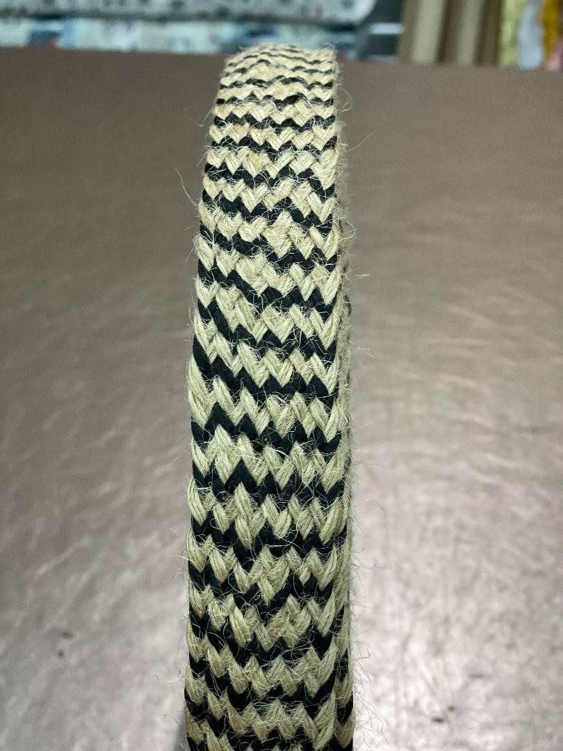 Tresse jute et polyster noir