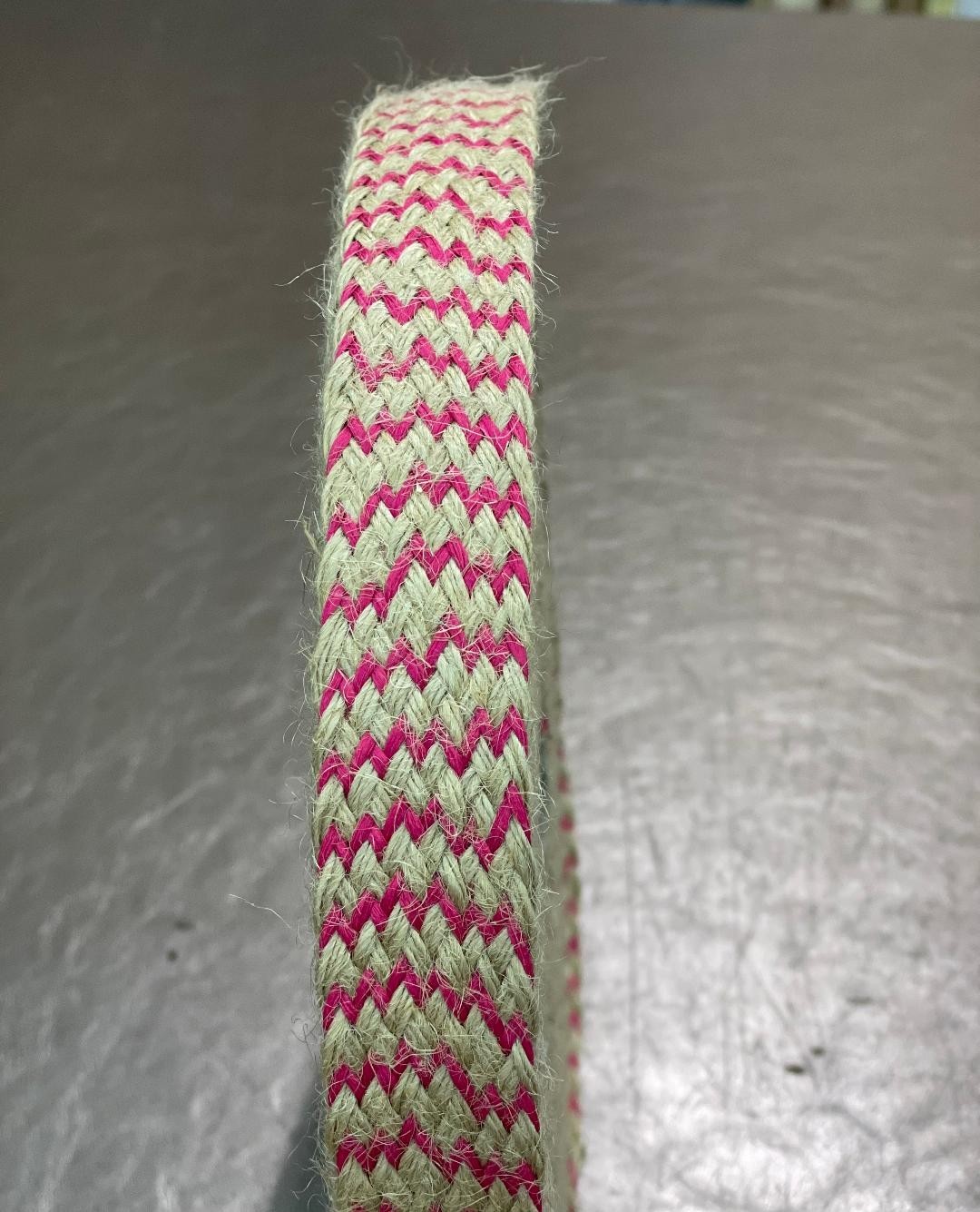 Tresse jute et polyster fushia