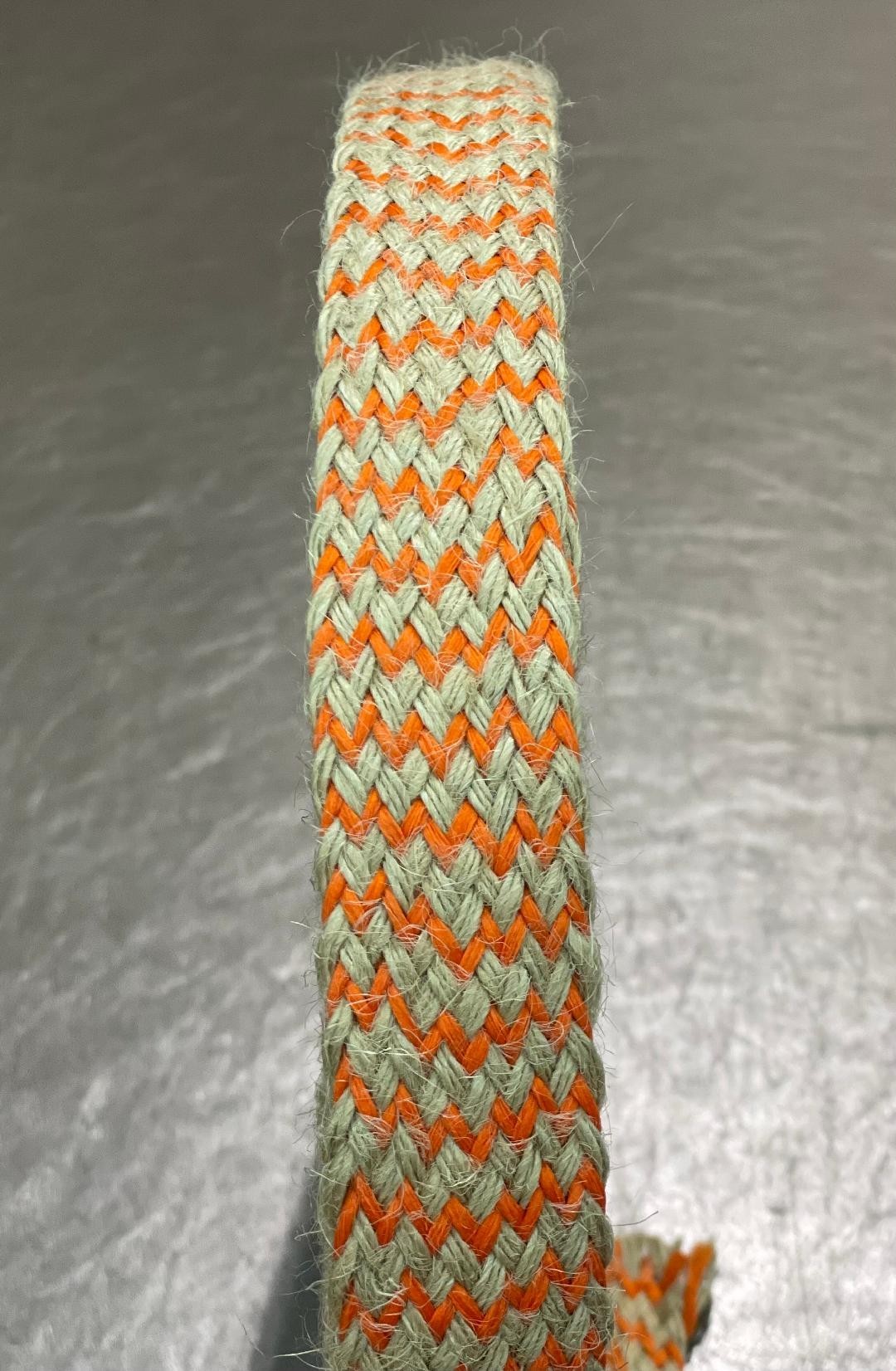 Tresse jute et polyster orange