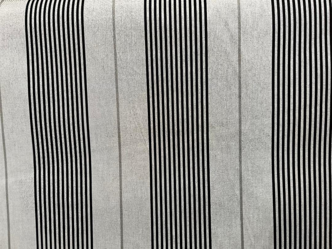 Toile d'extérieur - gris  rayure noir