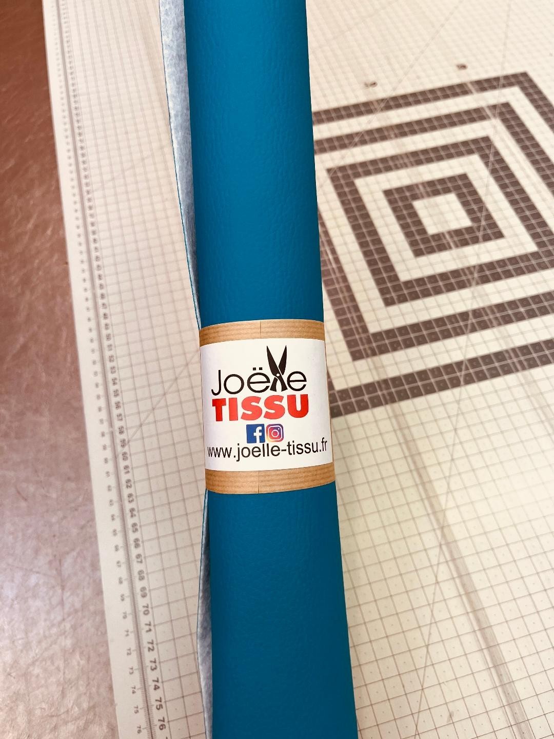 Simili cuir - Bleu canard 50x70 cm