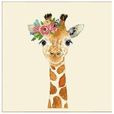 Carré -Bébé Girafe