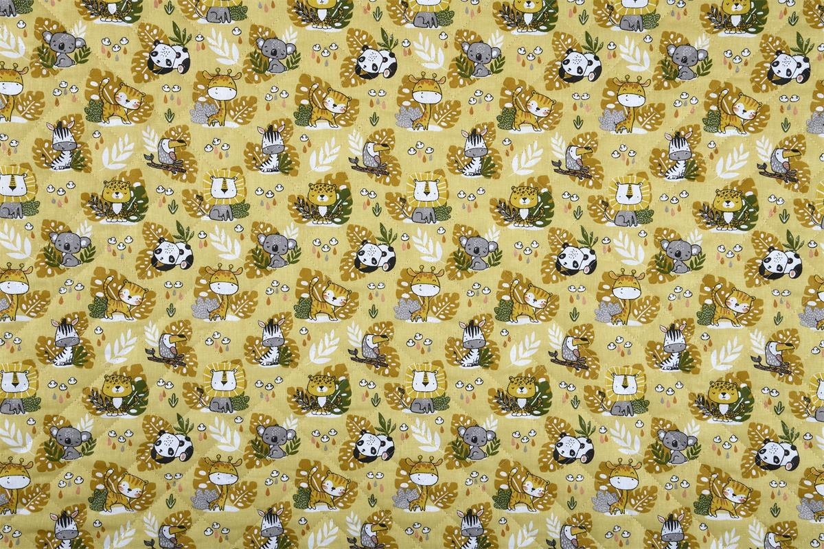 Matelassé -Petit animaux fond jaune