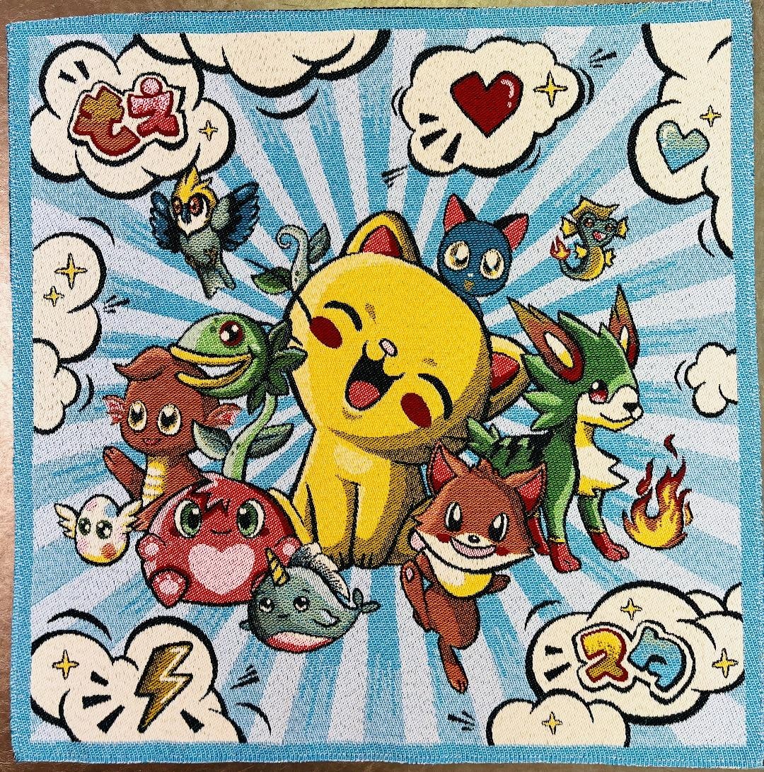 Carré Animaux manga bleu