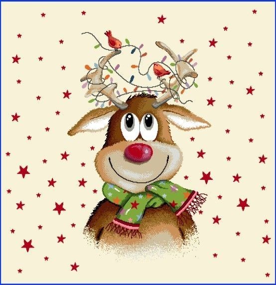 Carré - Renne guirlande