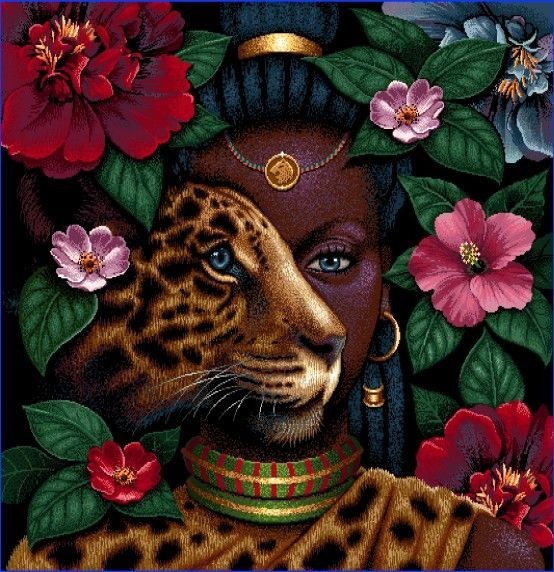 Carré - Africaine  leopard
