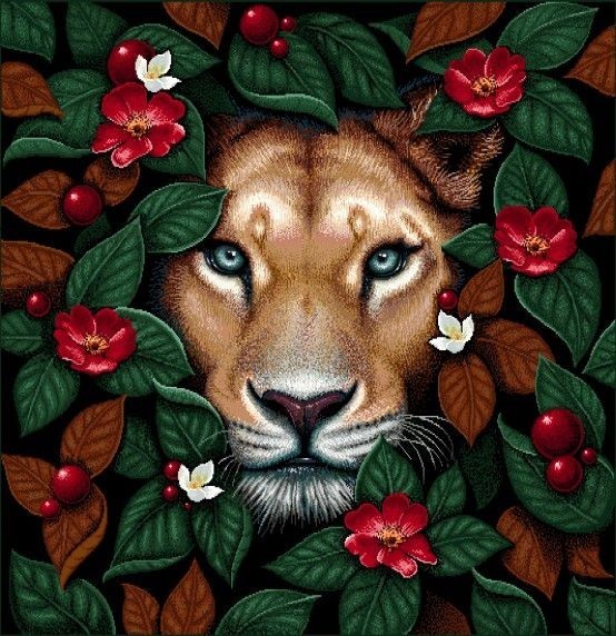 Carré - Lion feuille