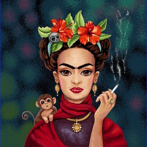 Carré -Frida et singe