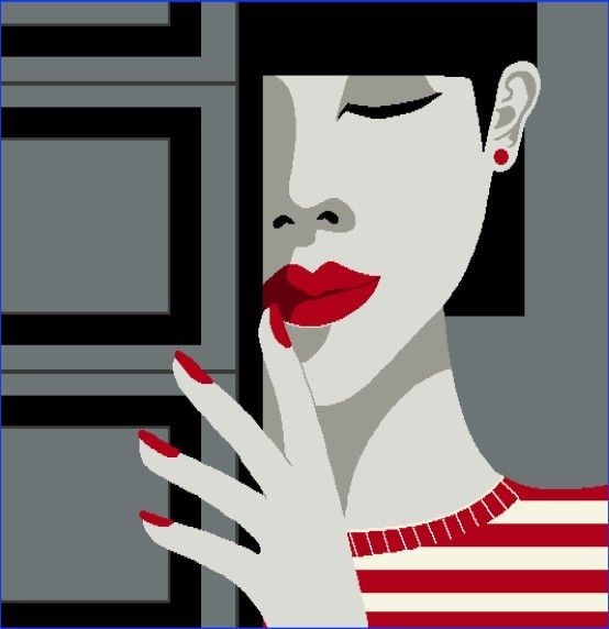 Carré -Visage fond gris