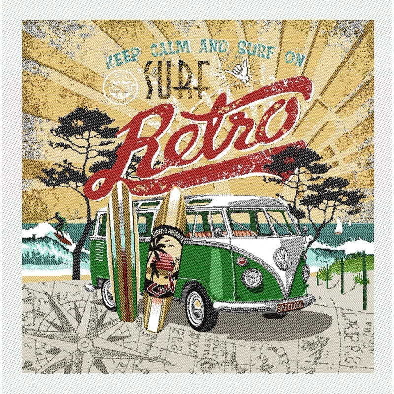 Carré van retro vert