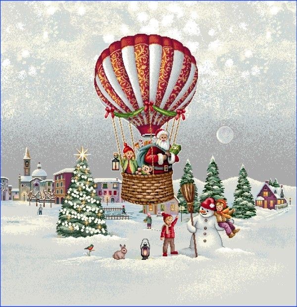 Carré -Pere noel montgolfiere