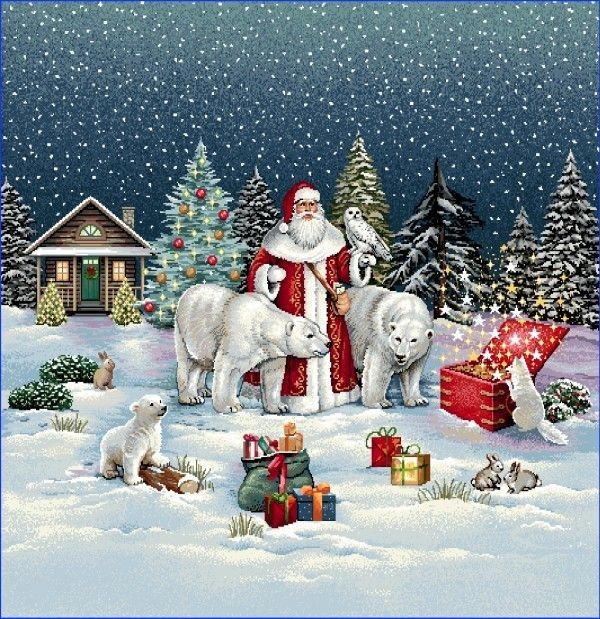 Carré -Pere noel et les ours