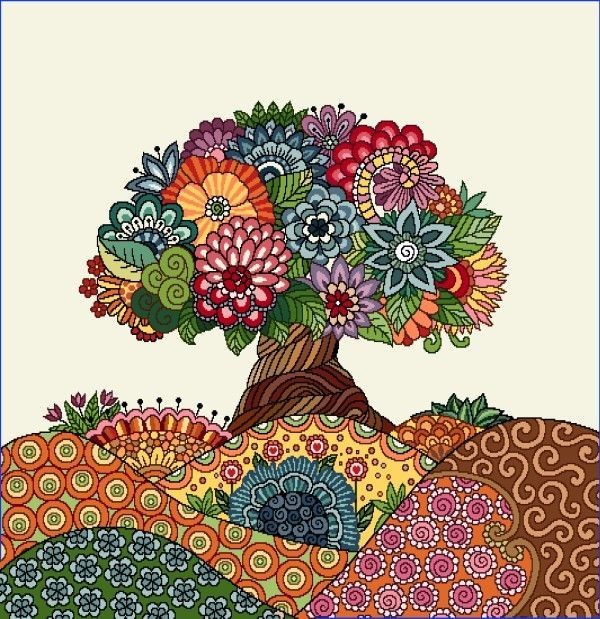 Carré -Arbre patchwork