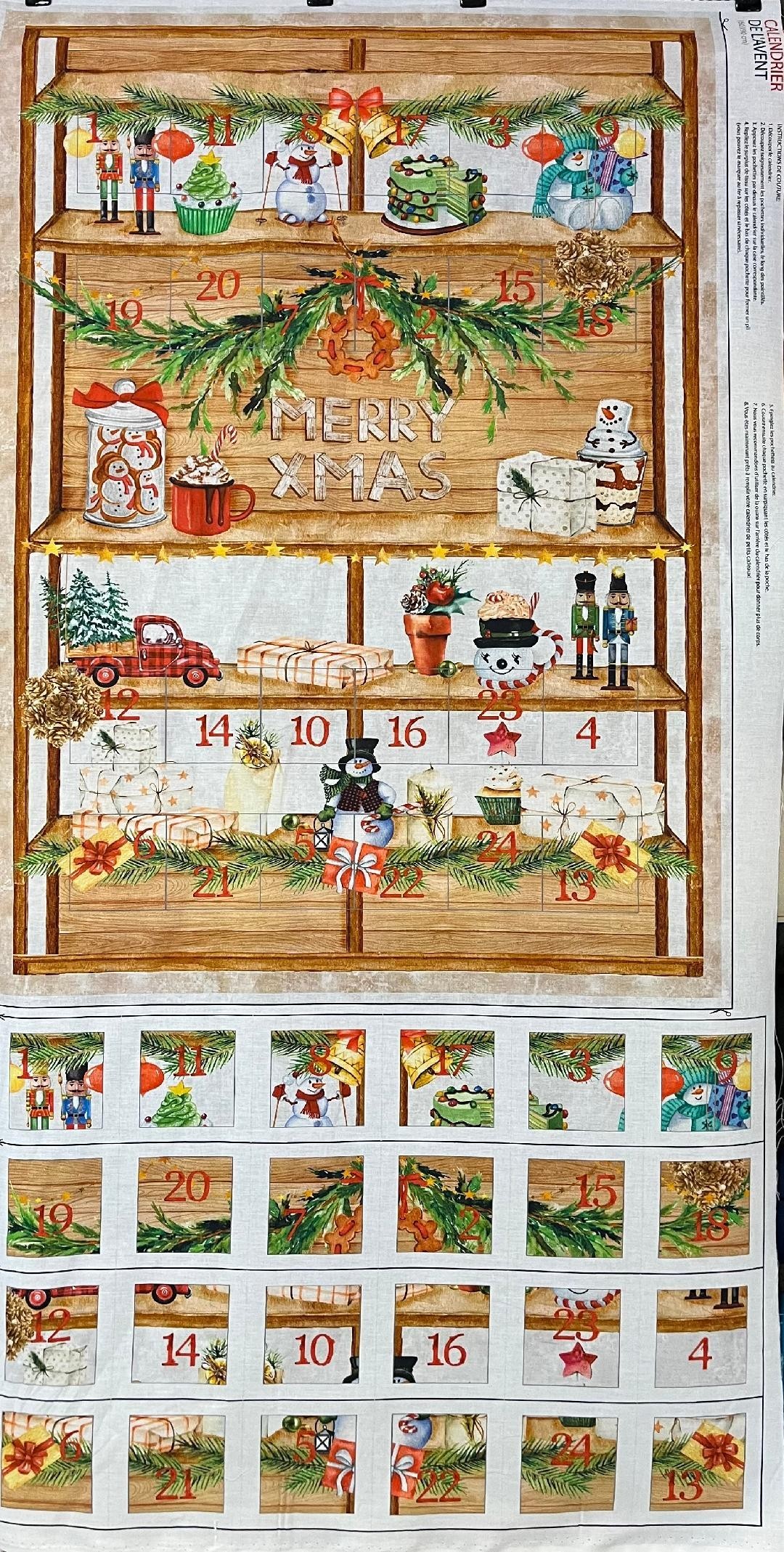 Panneau - Calendrier de l'avent Merry xmas