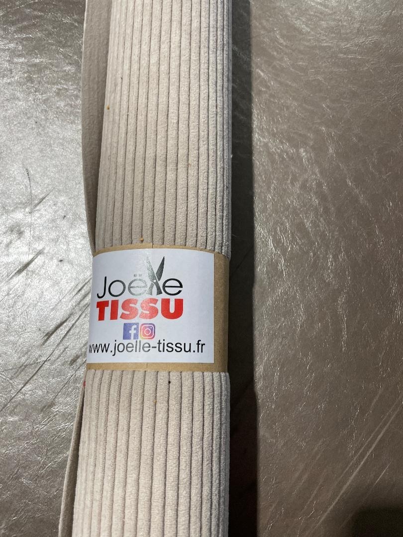 Coupon velours cottelé - beige