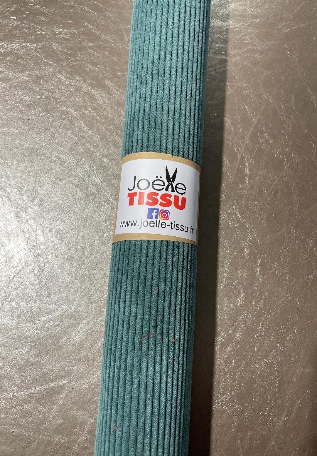 Coupon velours cottelé - Vert canard