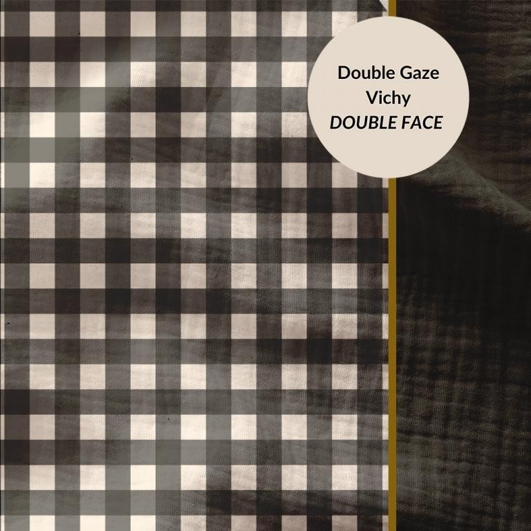 Double gaze vichy noir double face