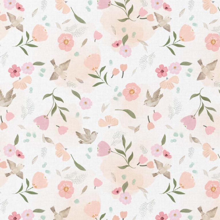 Coton numerique 150 -Oiseaux et les fleurs