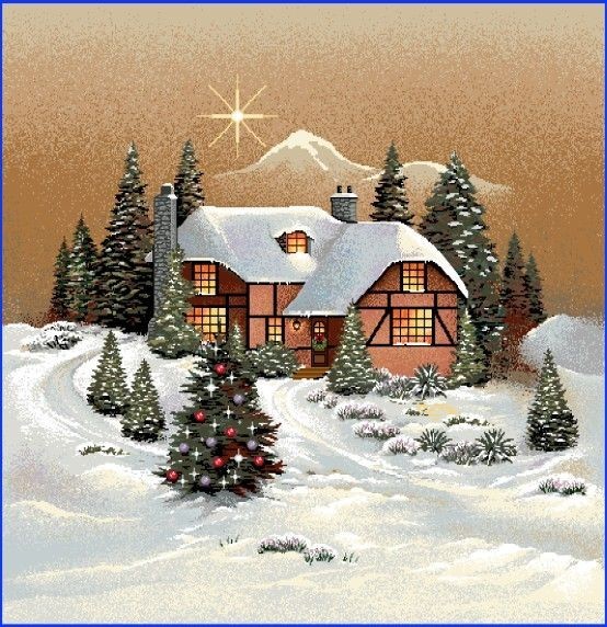 Carré -chalet neige