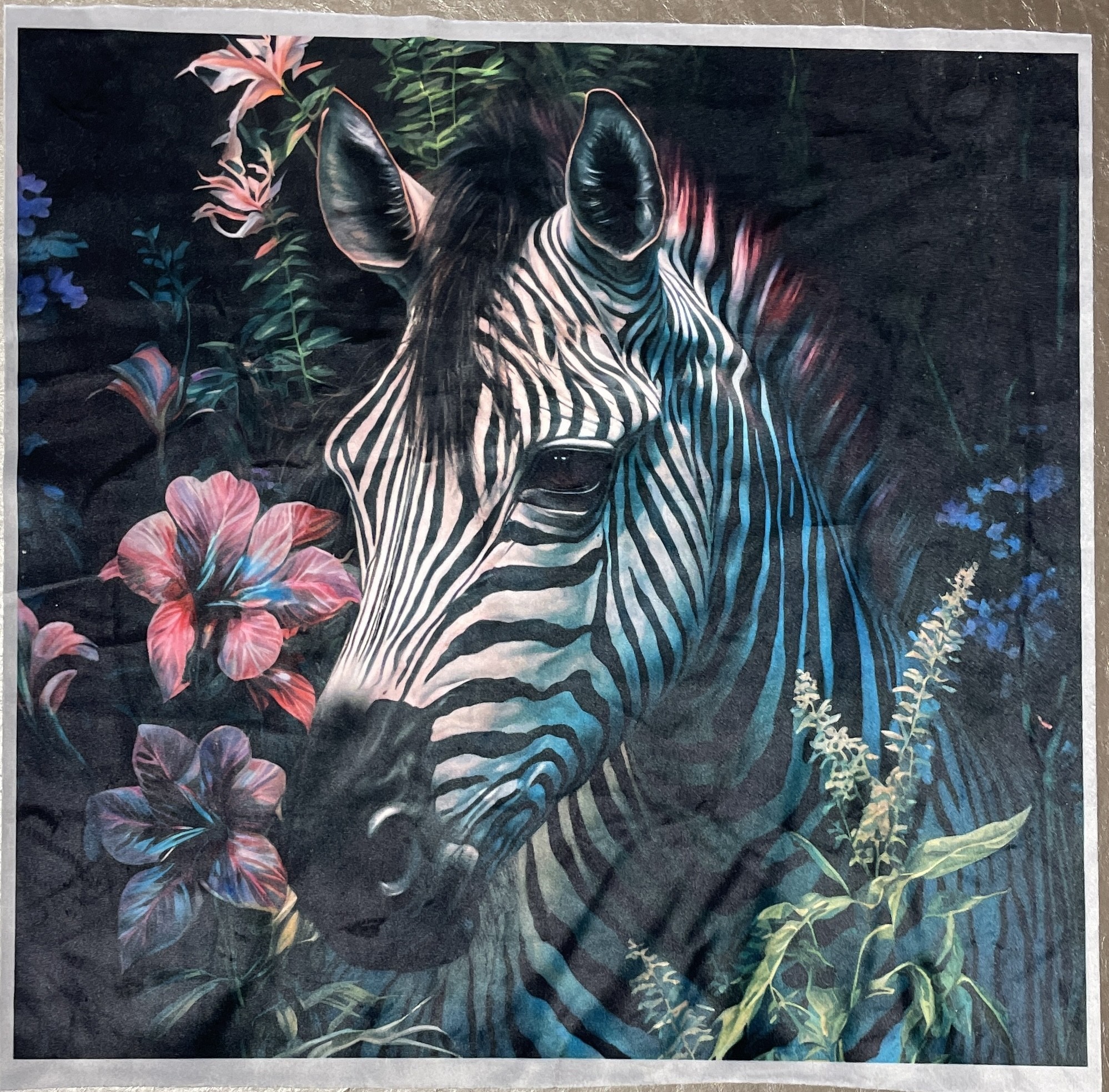 Carré  velours- zebre