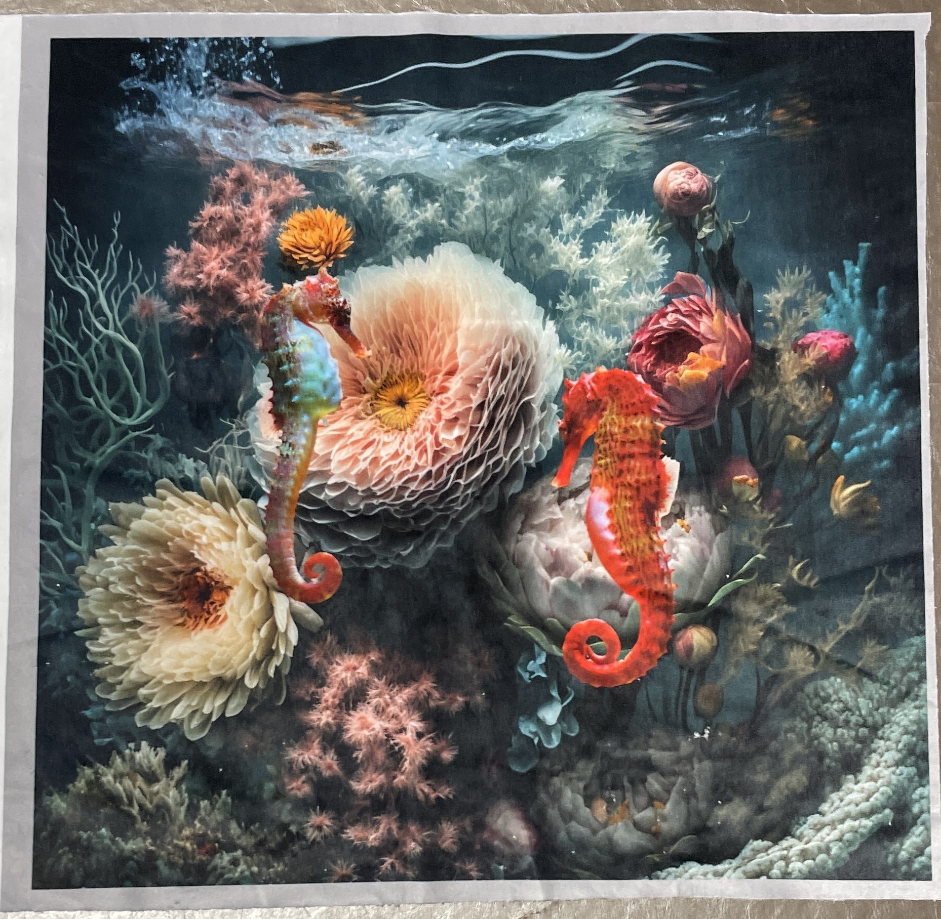 Carré  velours-Hippocampe