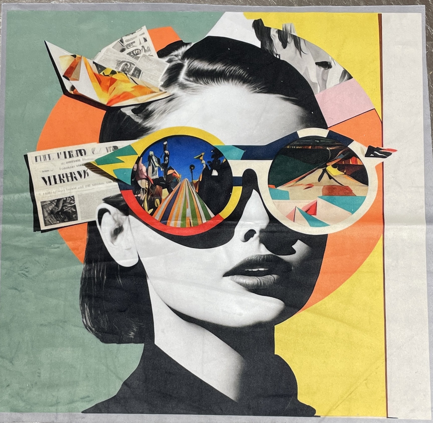 Carré  velours - Visage lunette