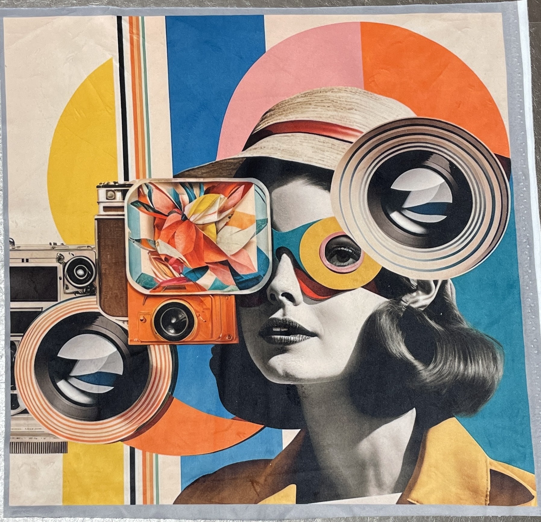 Carré  velours - Visage appareil photos