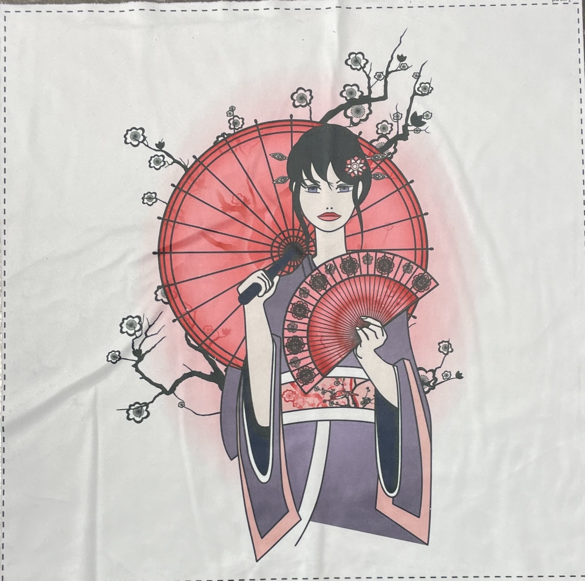 Carré  velours- La Japonaise