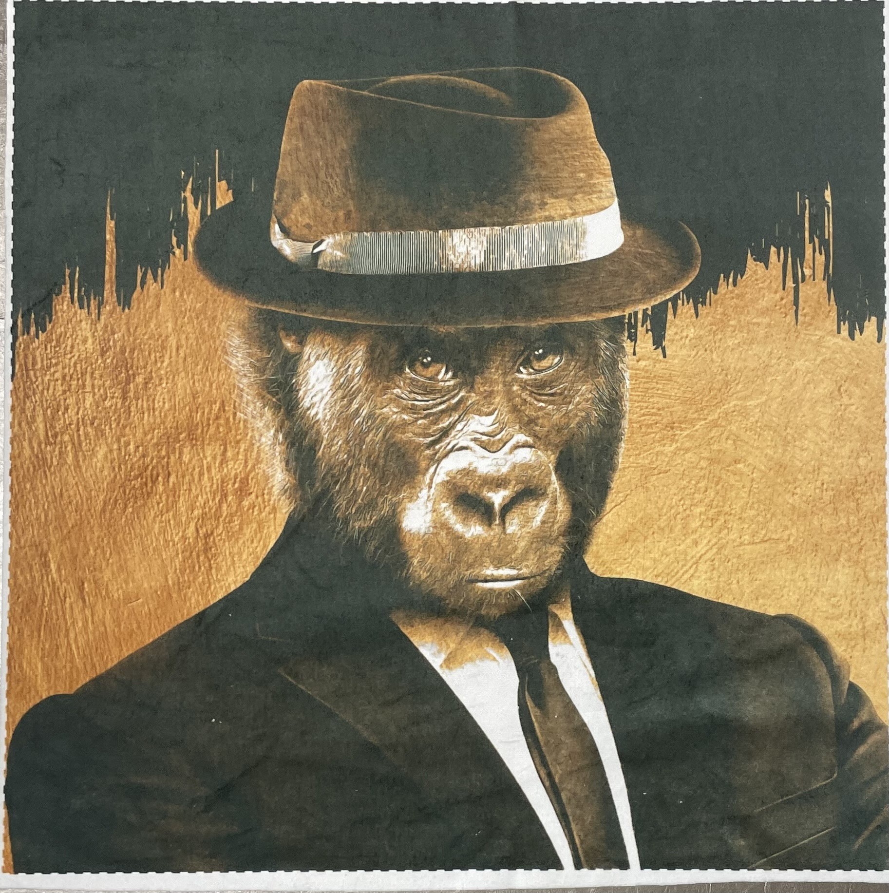 Carré  velours-Gorille