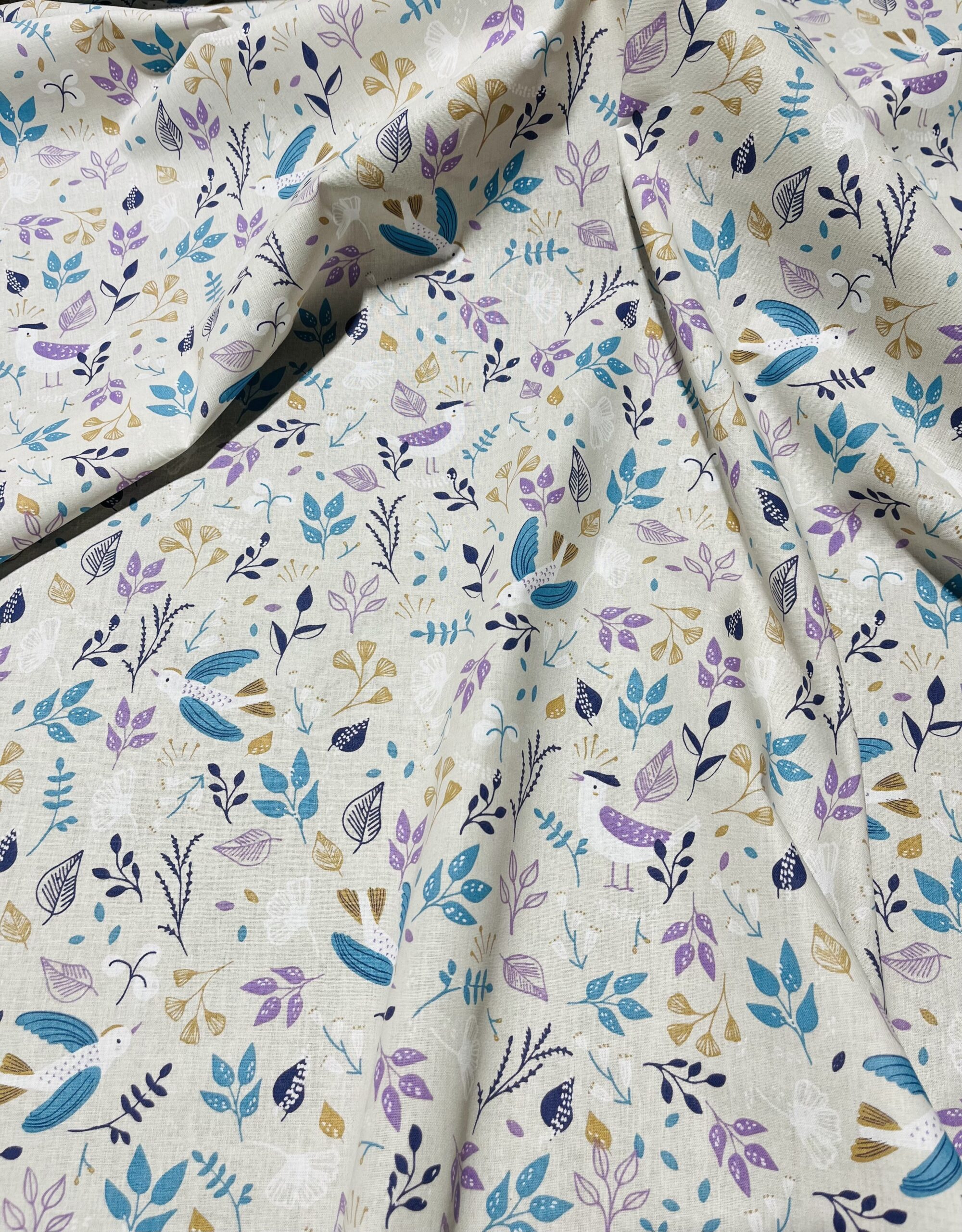 Coton 150 -Fleurs et Oiseaux.