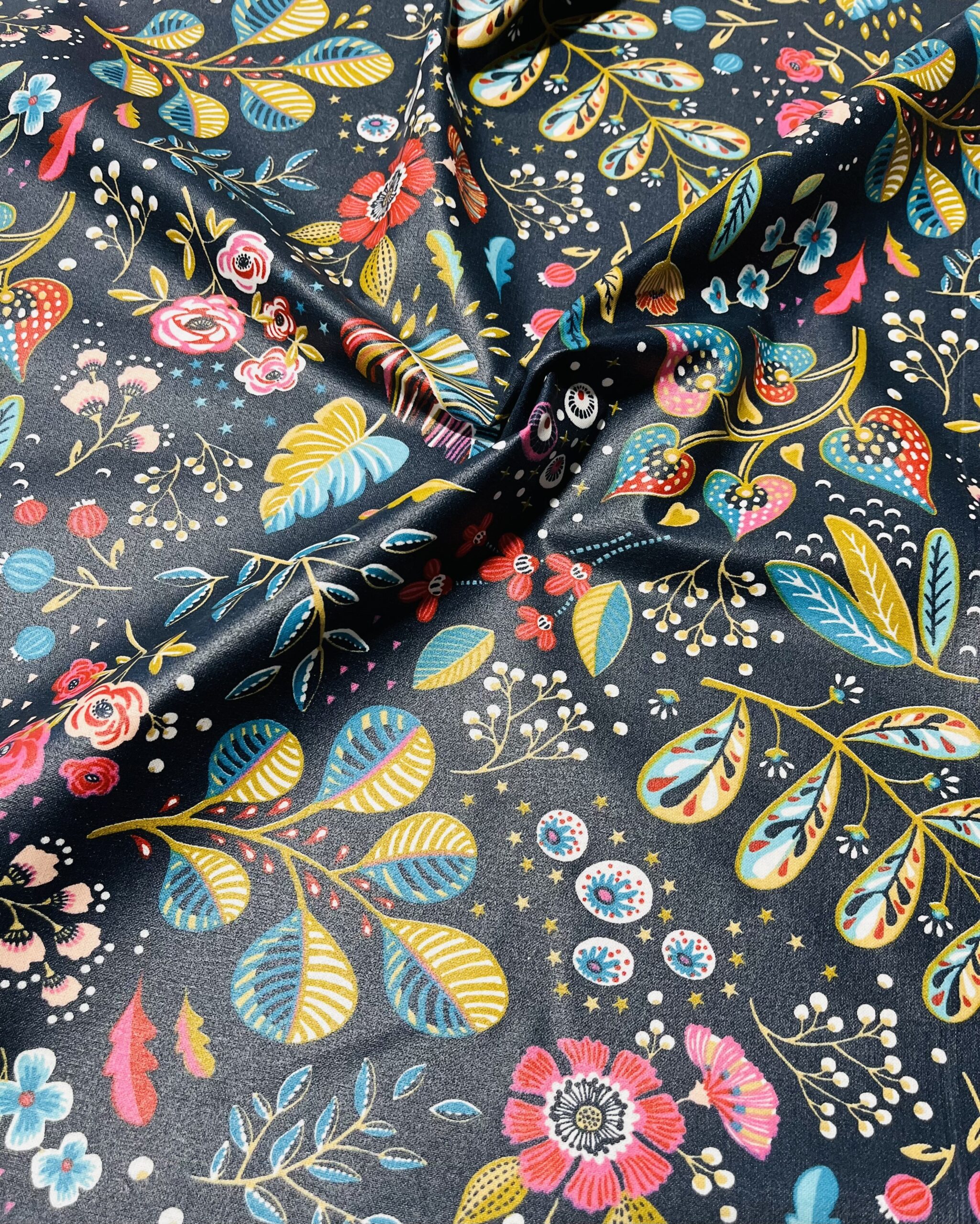 Coton enduit - Anacoli bleu.