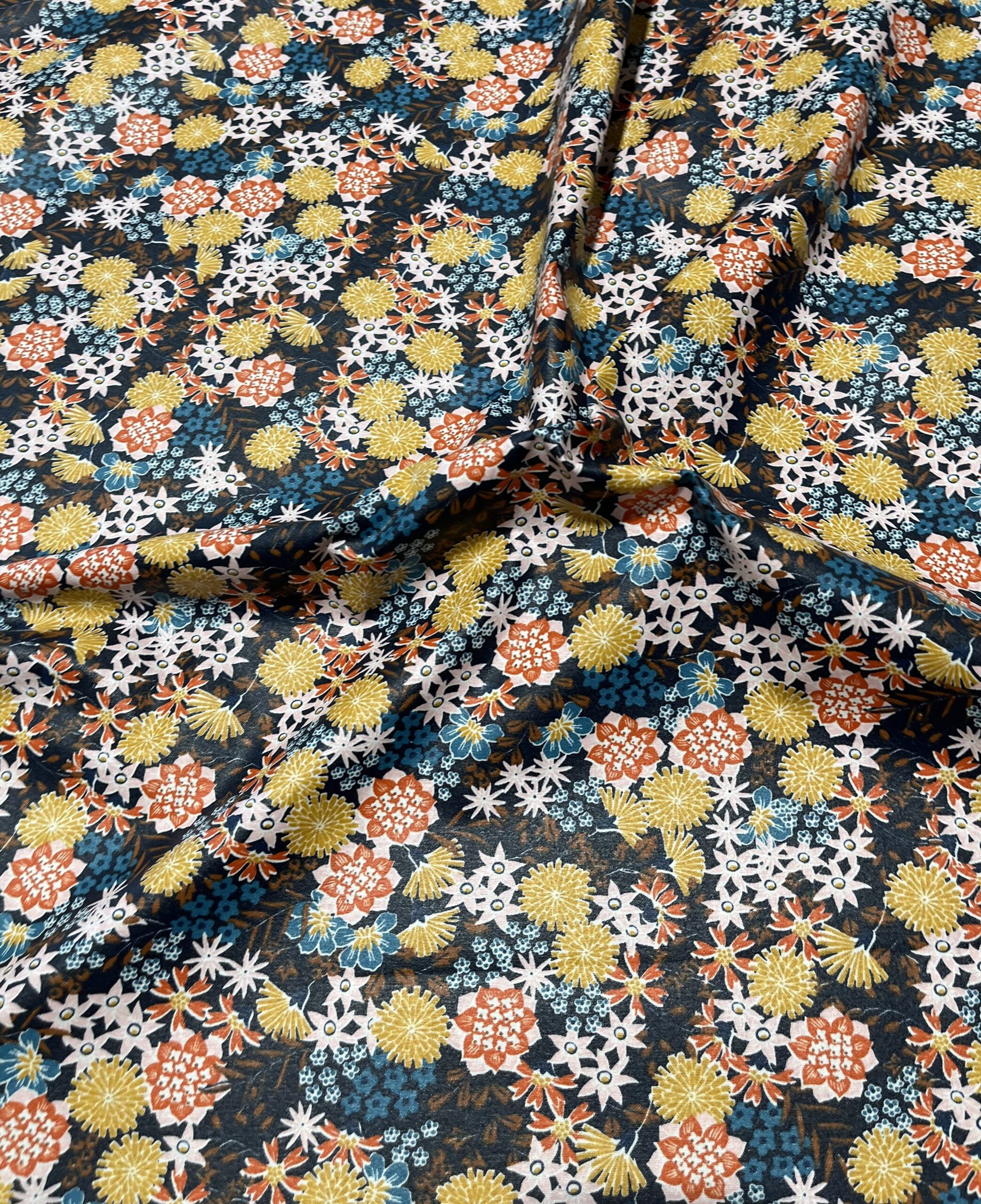 Coton enduit - Akemi bleu.