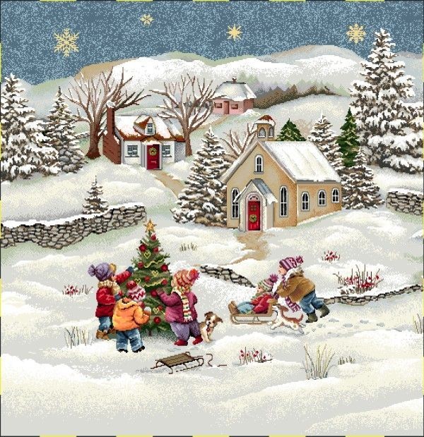 Carré -Village et enfant