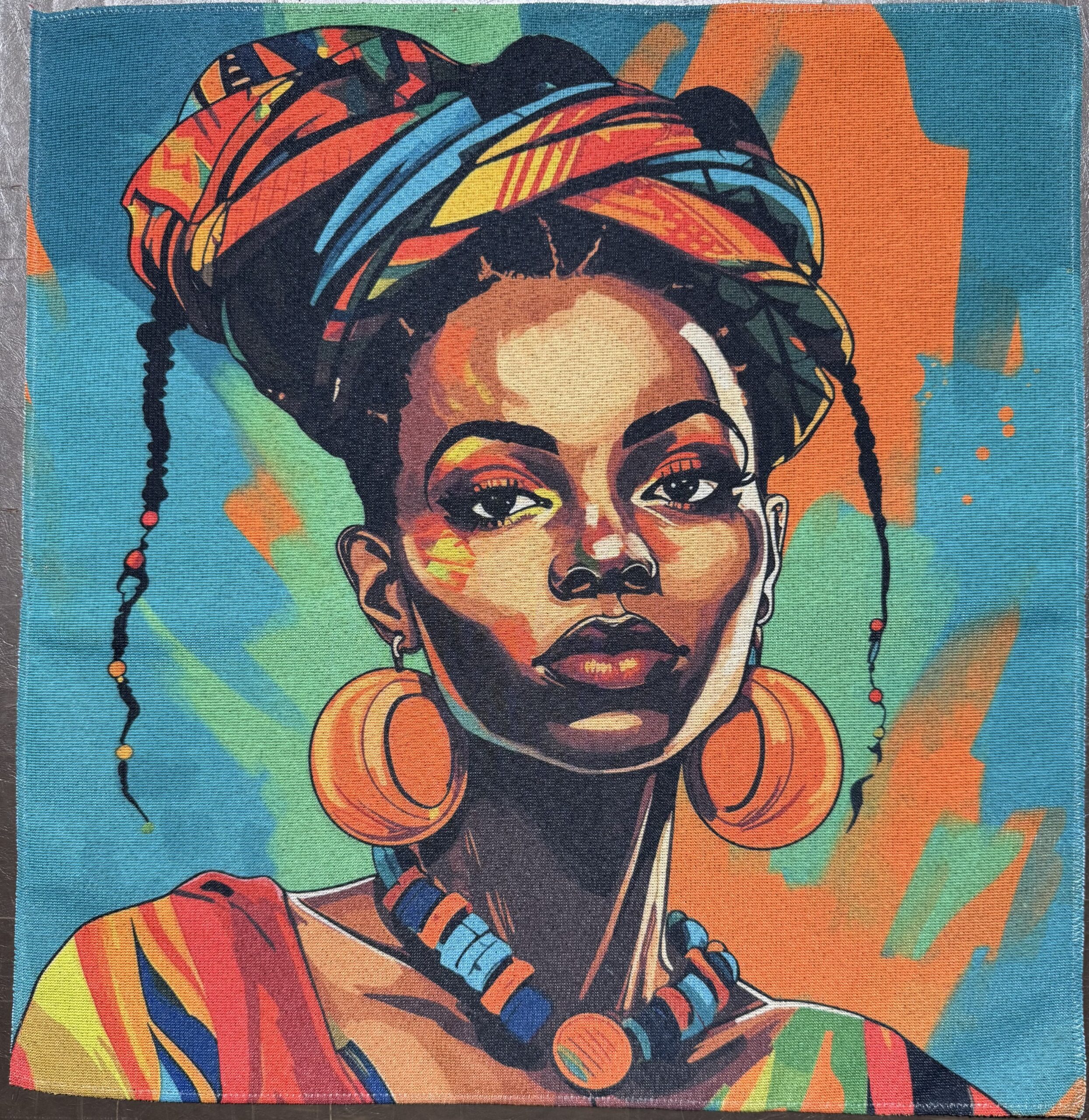 Carré polyester - Africaine 1.