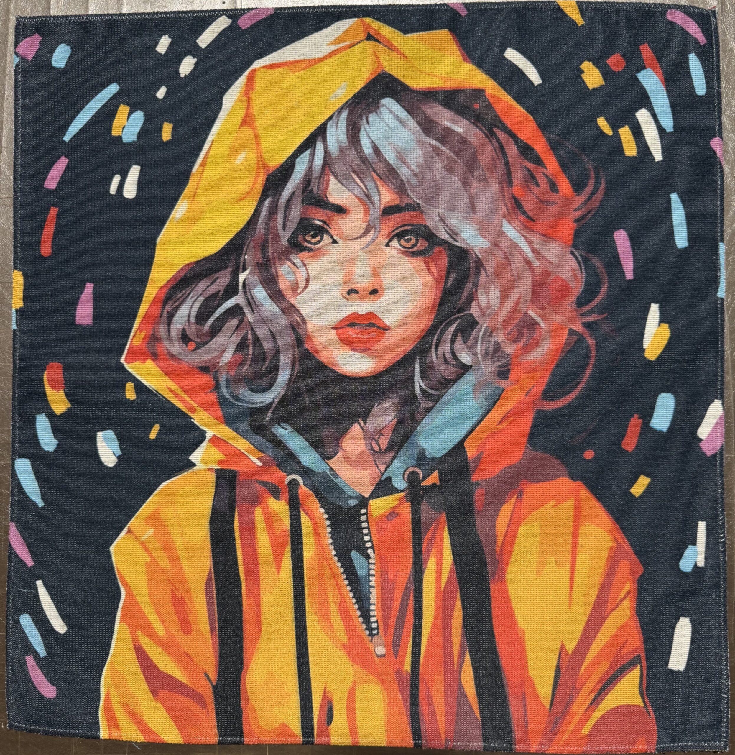 Carré polyester -Lluvia.