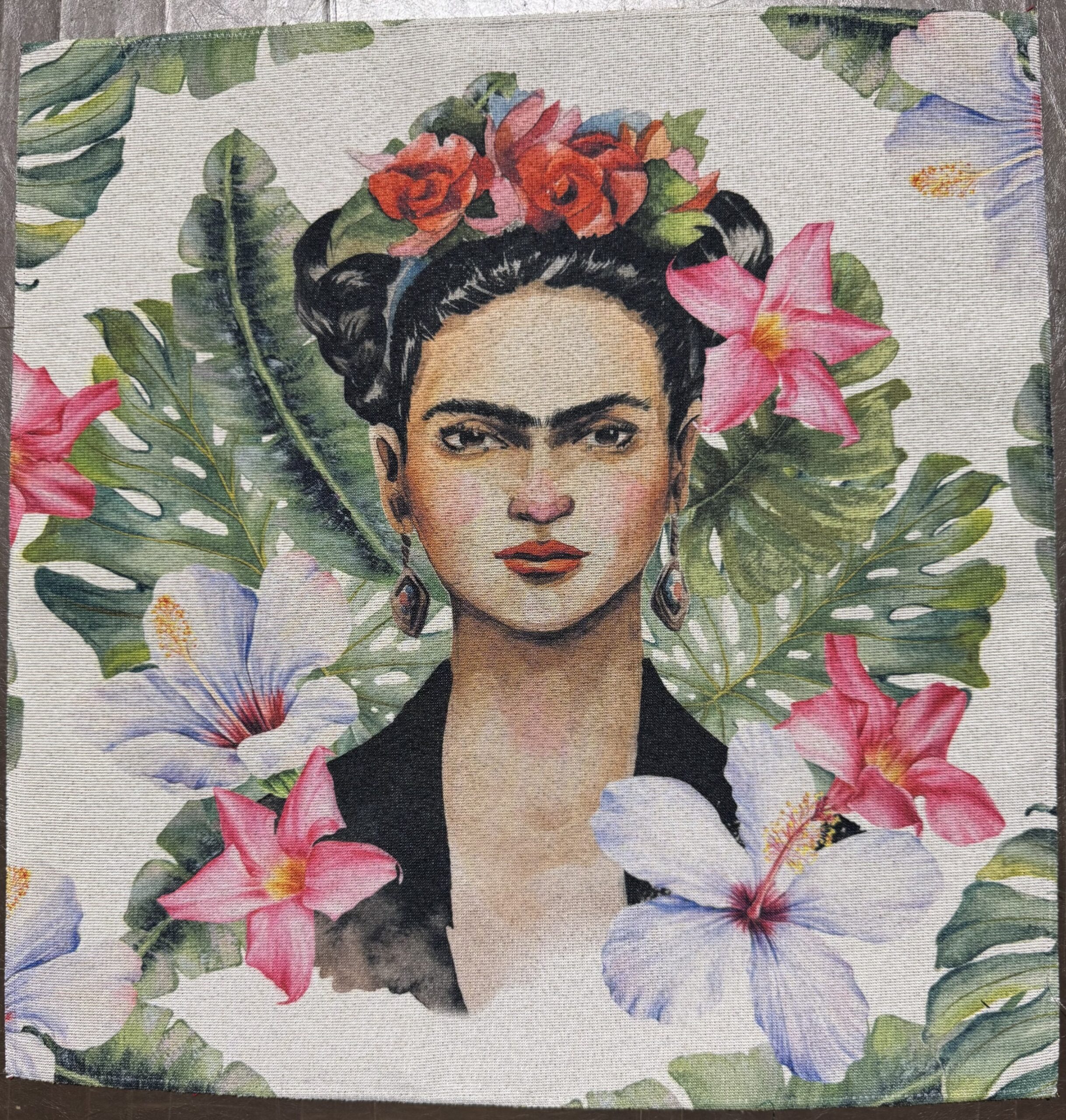 Carré polyester -Frida tropicale.