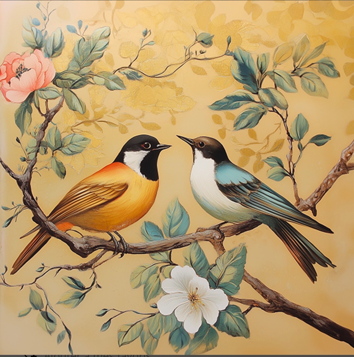 Carré  velours- oiseaux