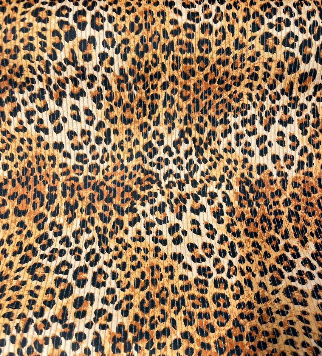 Coupon velours cottelé - leopard