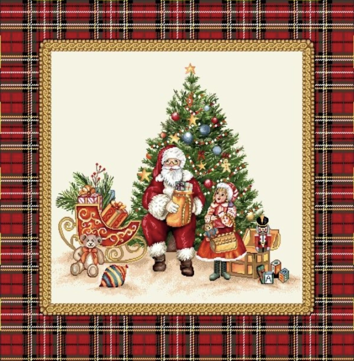 Carre-Père Noël cadre écossais