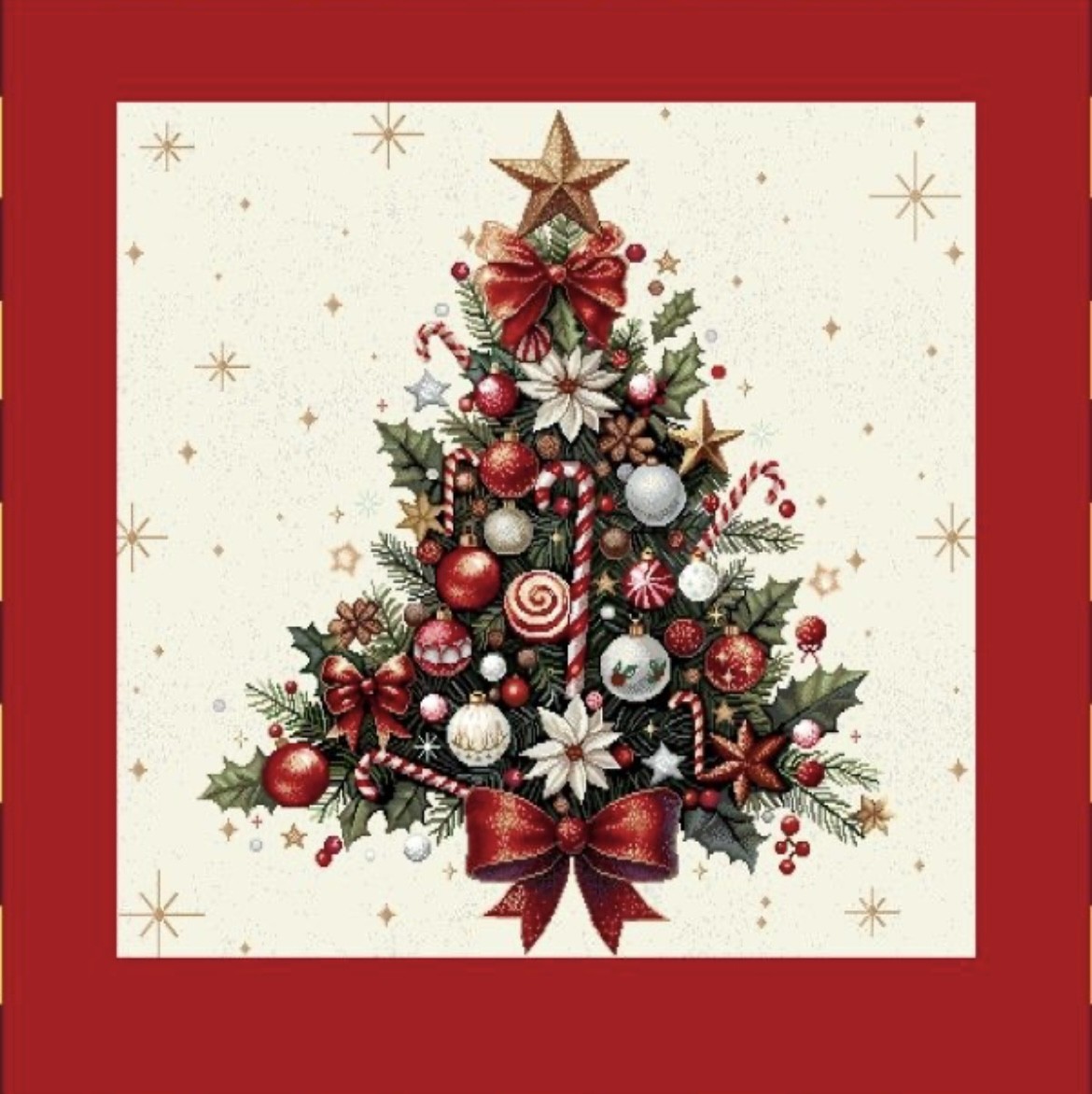 Carre- Sapin cadre rouge