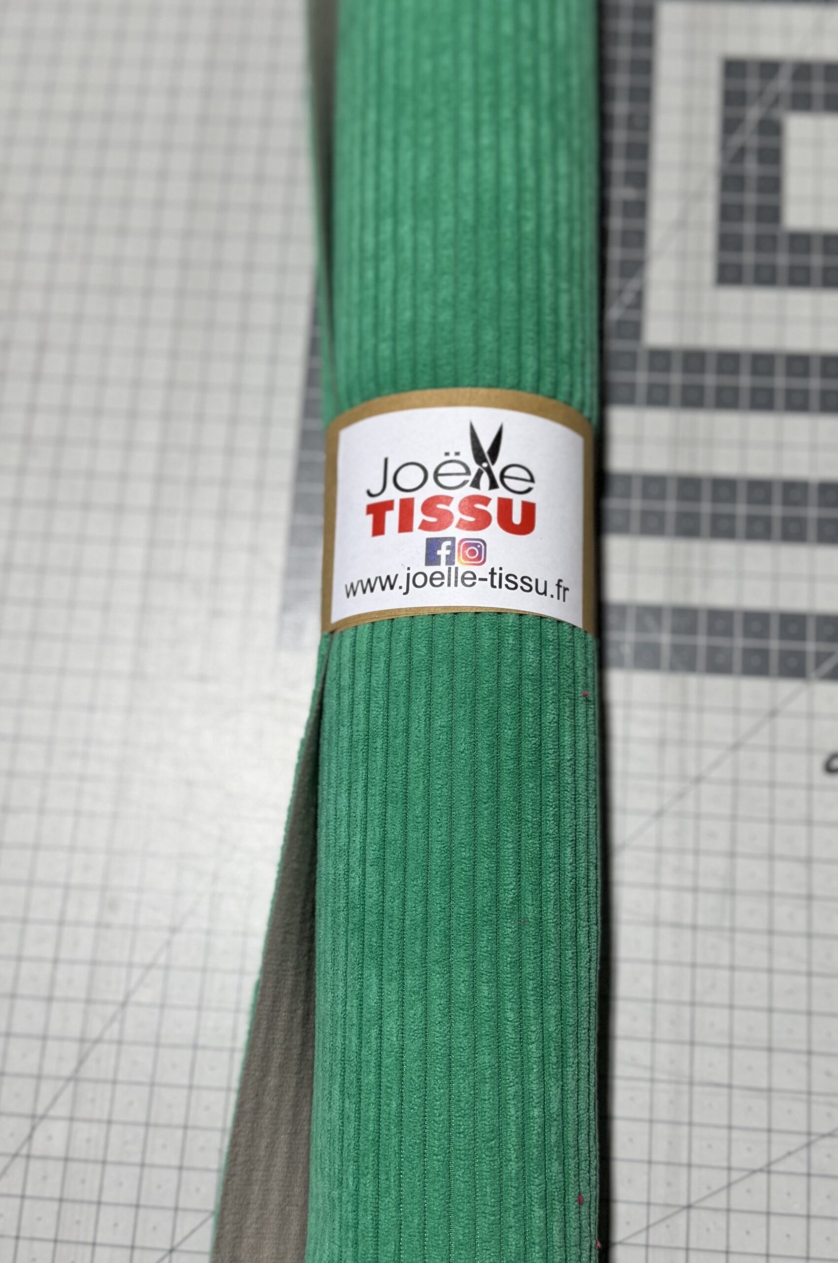 Ameublement -velours cotelé  vert prairie