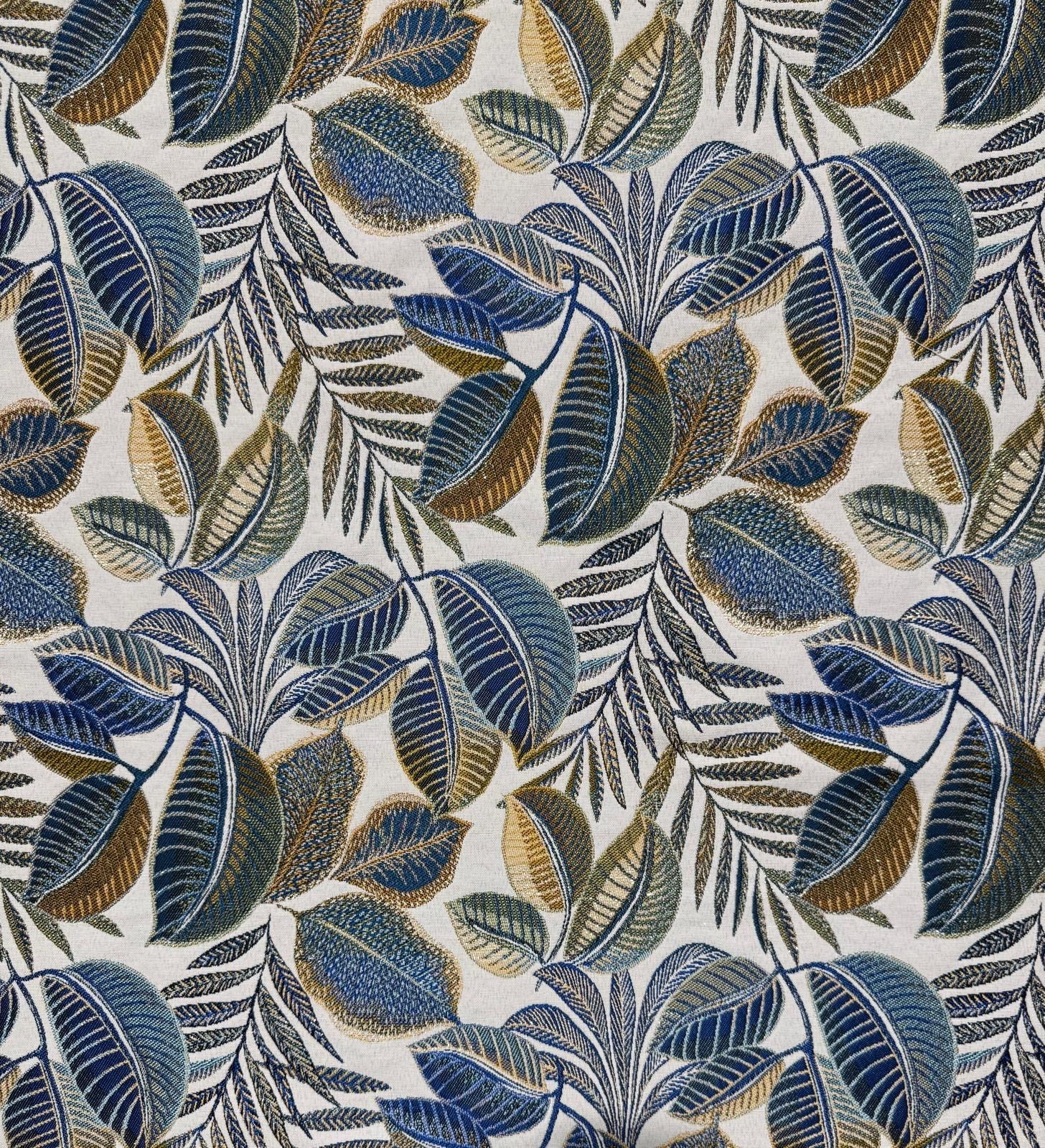 Coupon ameublement,feuille bleu et doré