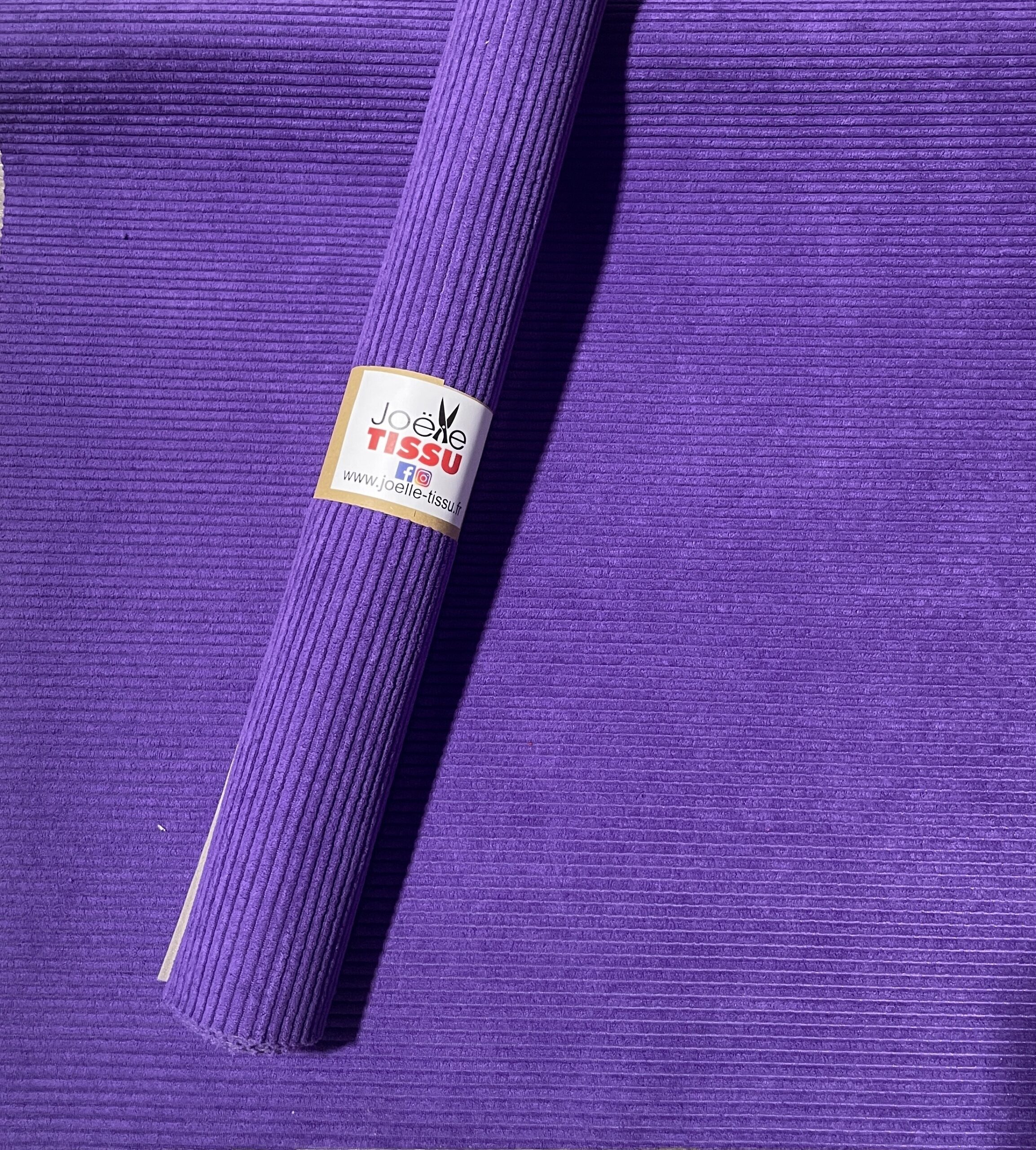 Coupon velours cottelé -violet