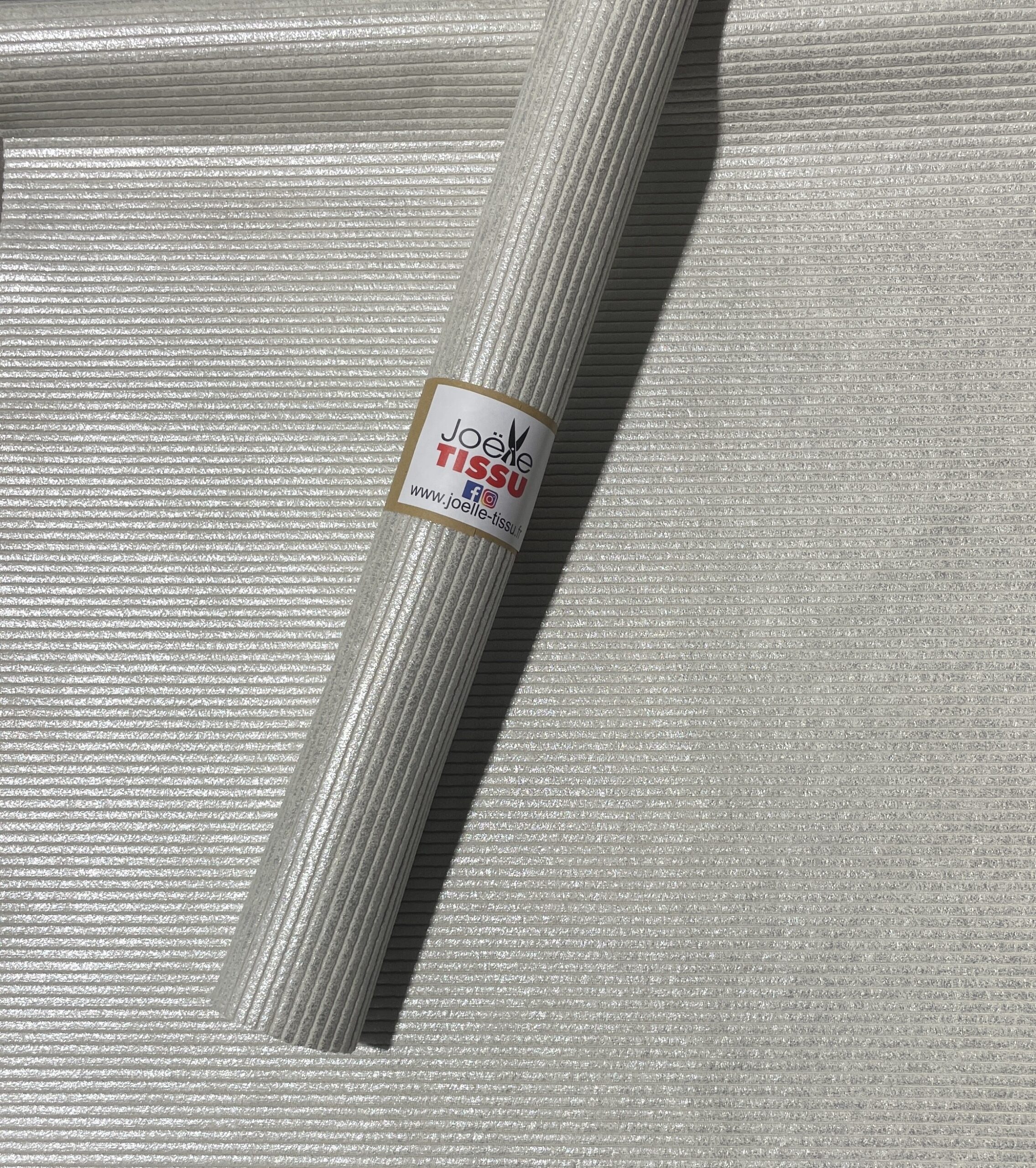 Coupon velours cottelé -lame argent