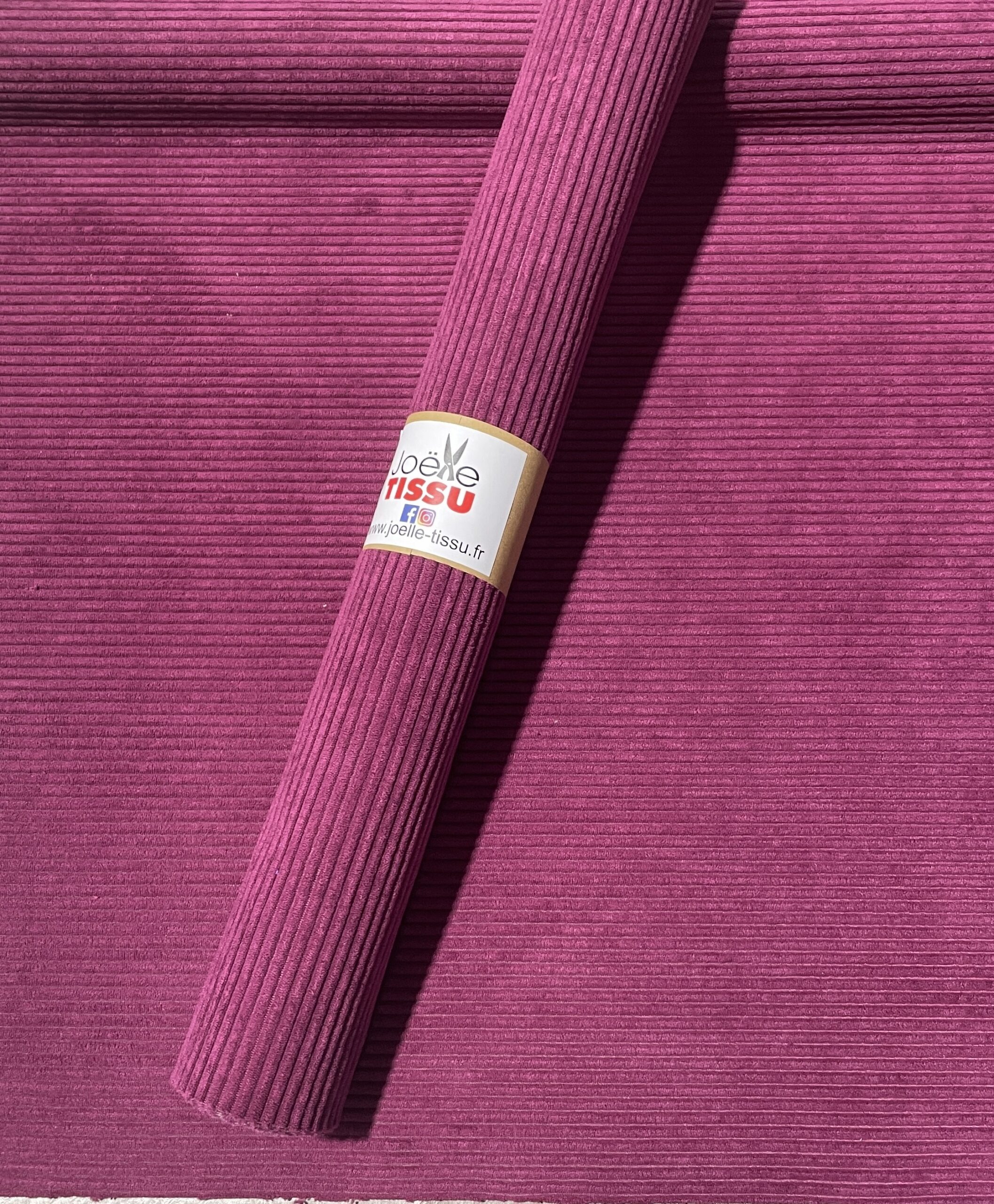 Coupon velours cottelé -aubergine