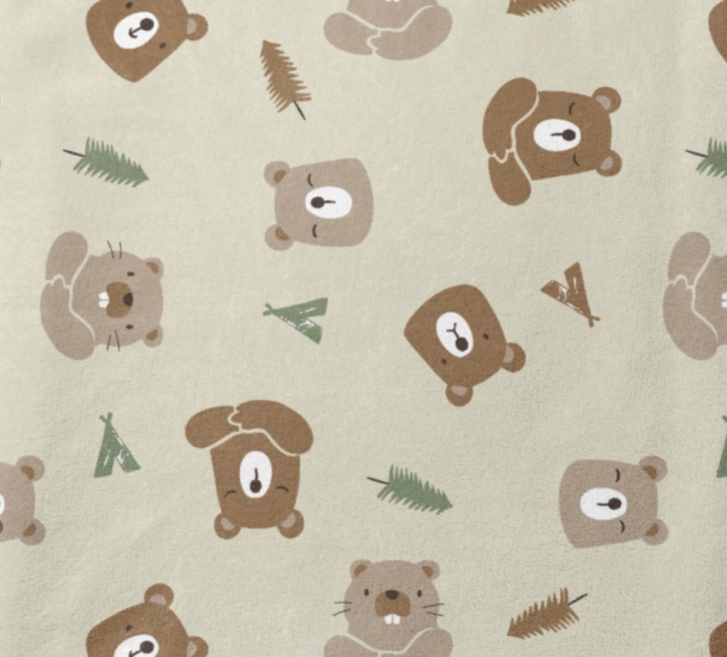 Maille doudou ours et castors