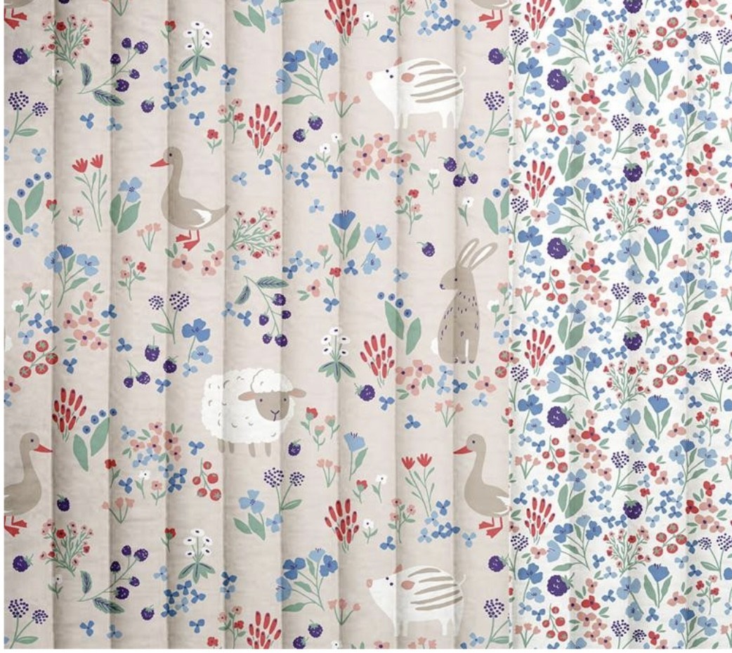 Matelassé -animaux prairie